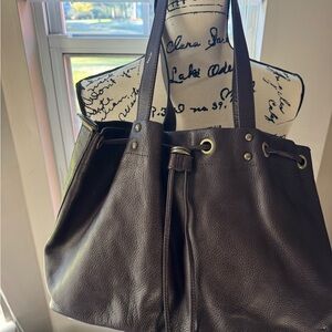 Elegant Brown Leather Tote Bag